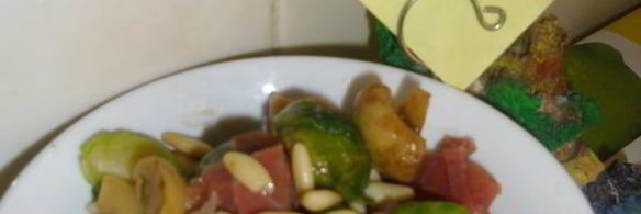 салат брюссельская капуста с хамоном и грибами