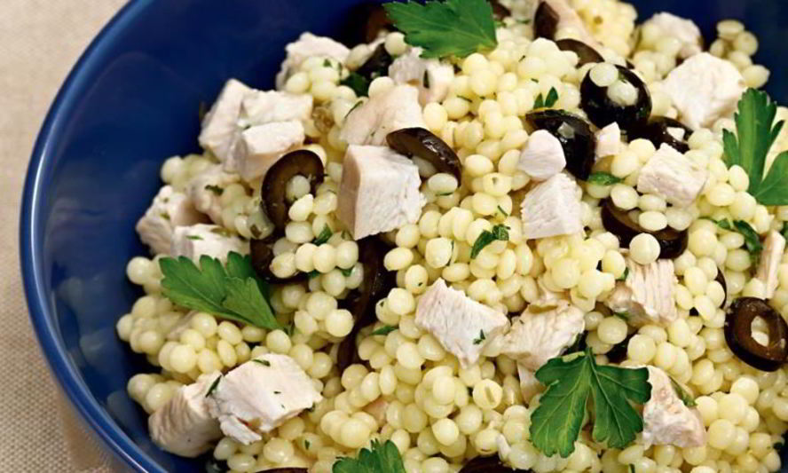 Рецепт салата из курицы с кускусом птитим