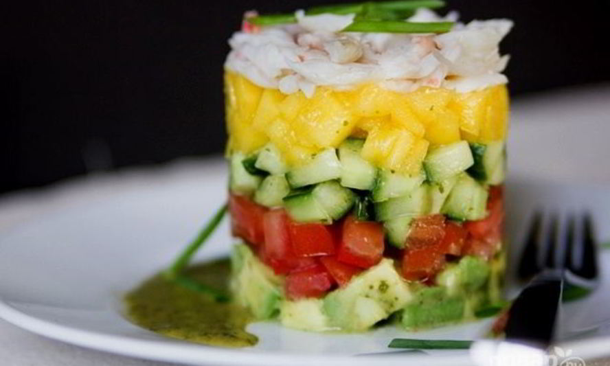 Рецепт салата из лангустов