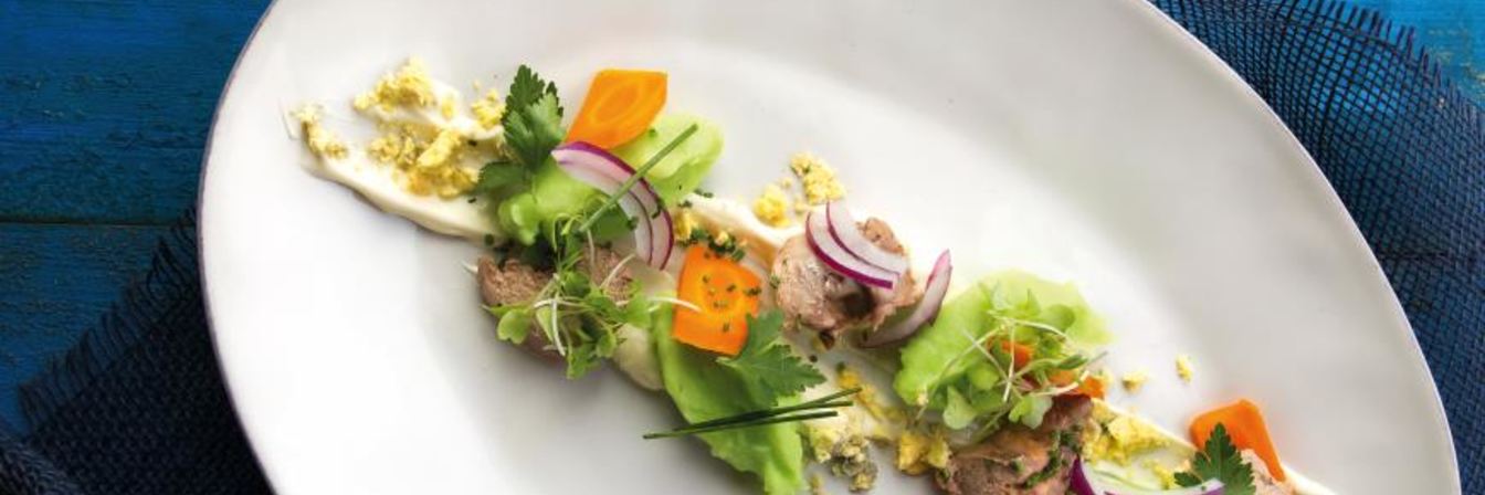 Салат из печени трески