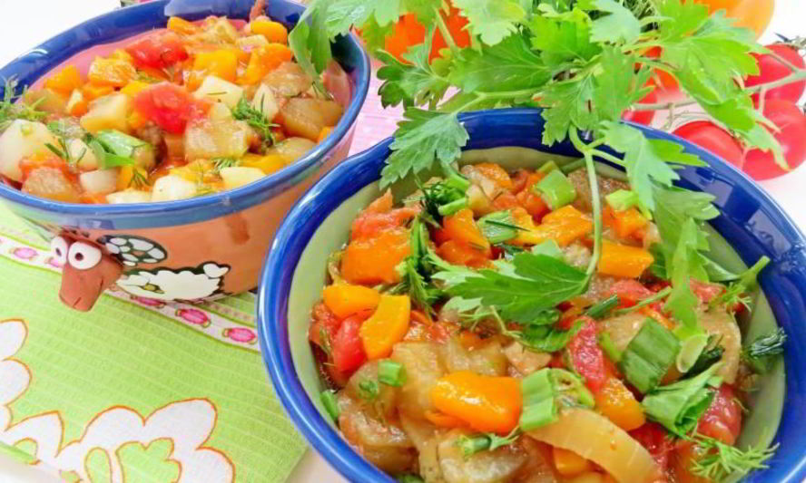 Рецепт салата из печеных овощей