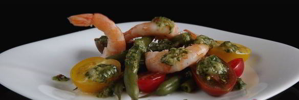 салат из помидоров с креветками