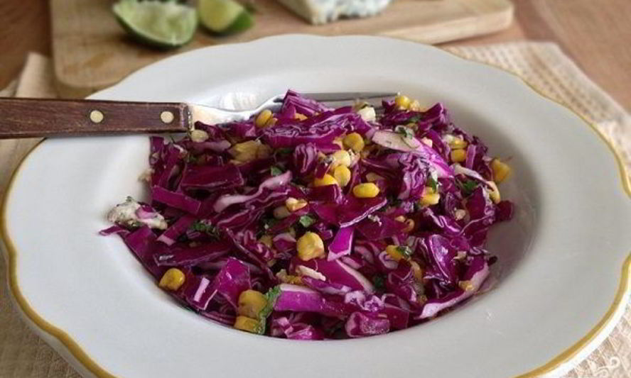 Рецепт салата капустного с кукурузой