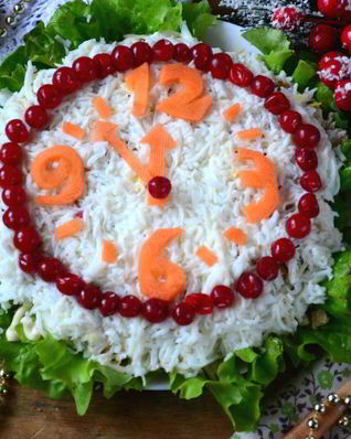 Салат Новогодние часы