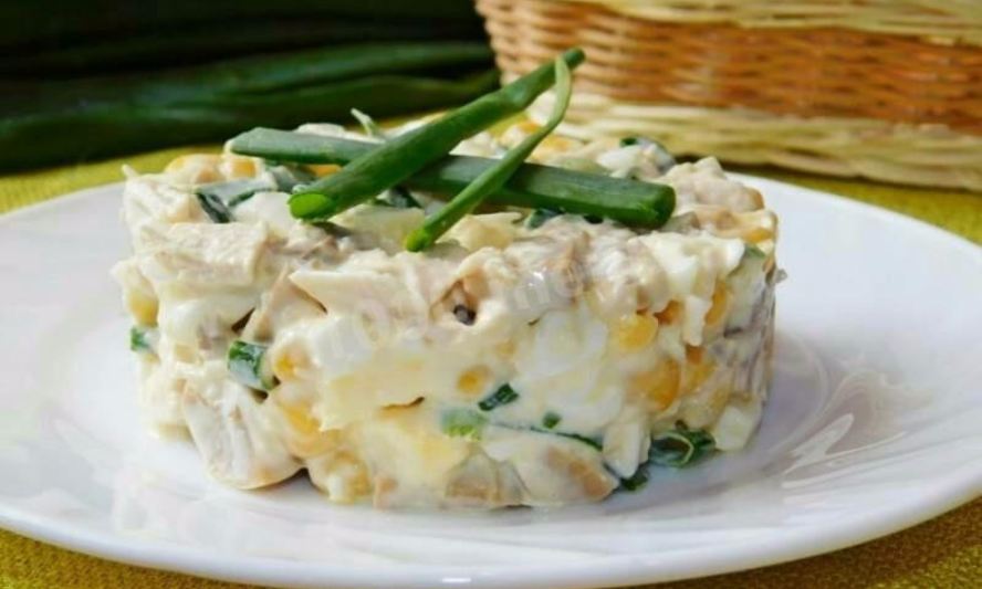 Рецепт салата с грибами и кукурузой консервированными