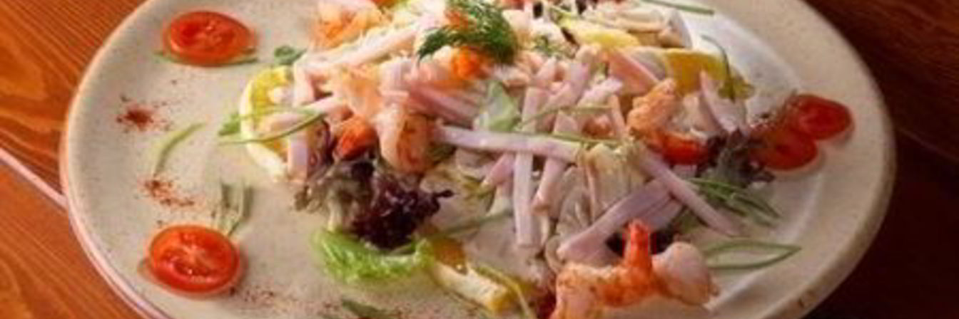 Салат с грибами и ветчиной