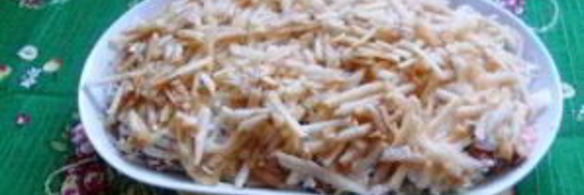 салат с копченой горбушей