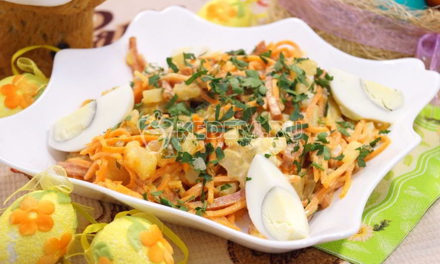Рецепт салата с корейской морковью остренький