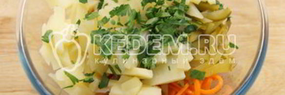 салат с корейской морковью остренький