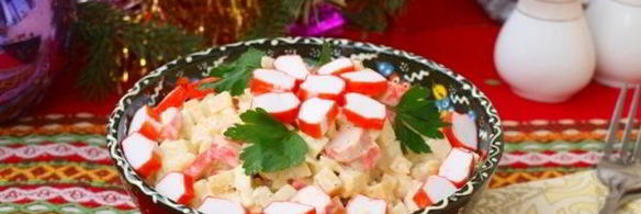 салат с крабовыми палочками и яблоком