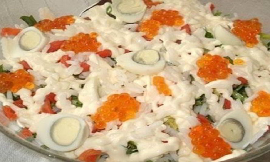 Рецепт салата с красной рыбой
