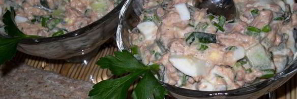 салат с тунцом с огурцом