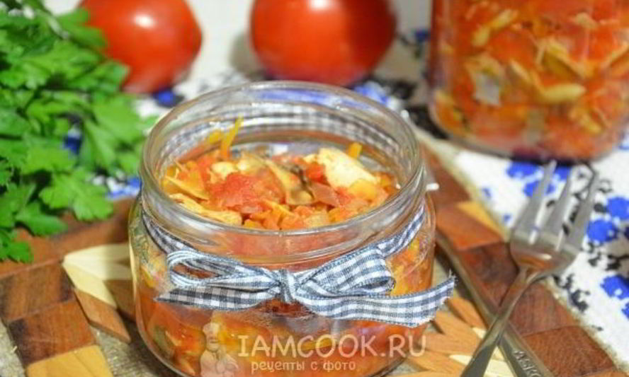 Рецепт салата со скумбрией на зиму