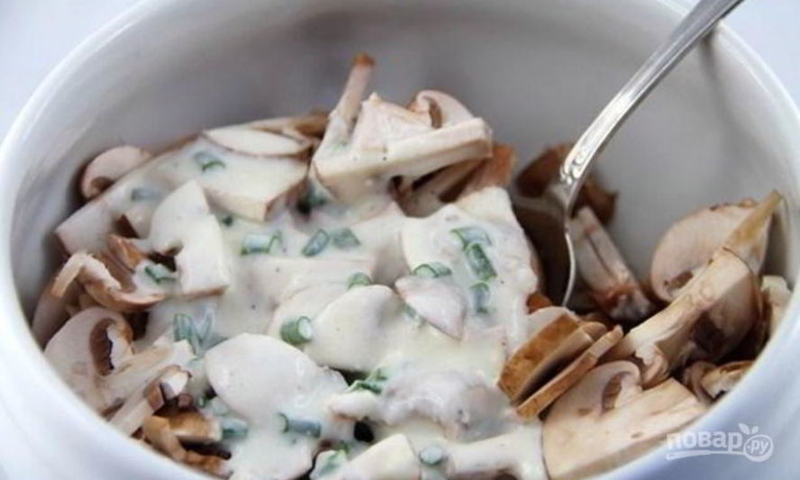 Рецепт салата со свежими шампиньонами