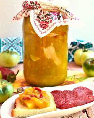 Острый соус из зеленых помидоров и яблок в мультиварке