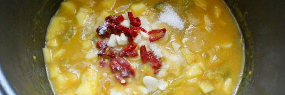 острый соус из зеленых помидоров и яблок в мультиварке