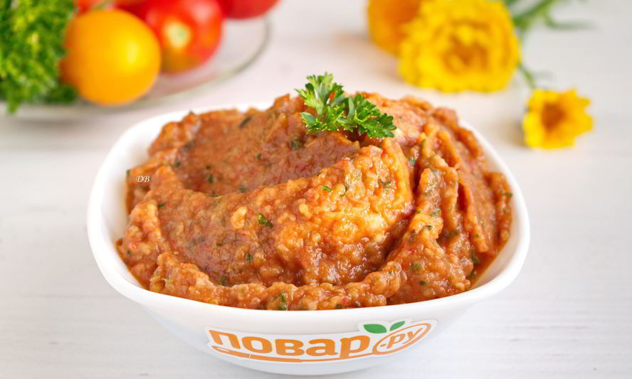 Рецепт соуса-дипа из запеченных баклажан