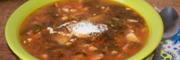 борщ на курином бульоне