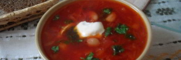 борщ с фасолью и яблоками