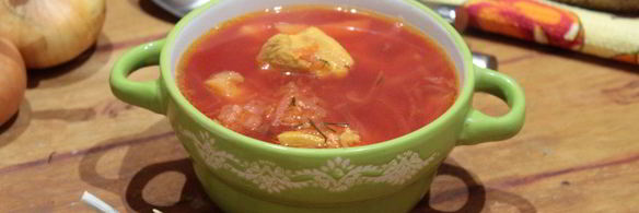 борщ с курицей