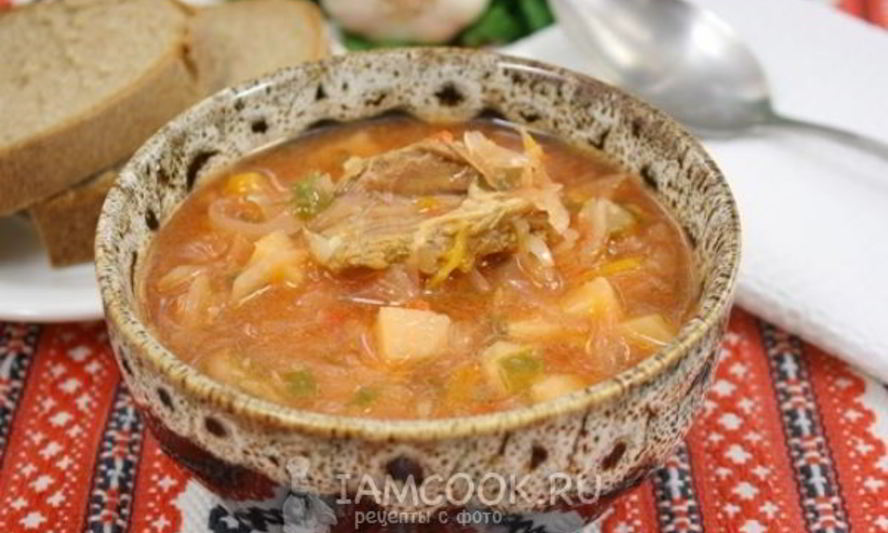 Рецепт борща с мясом в мультиварке