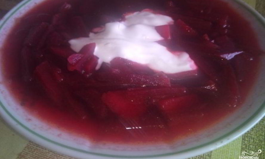 Рецепт борща с вареной свеклой