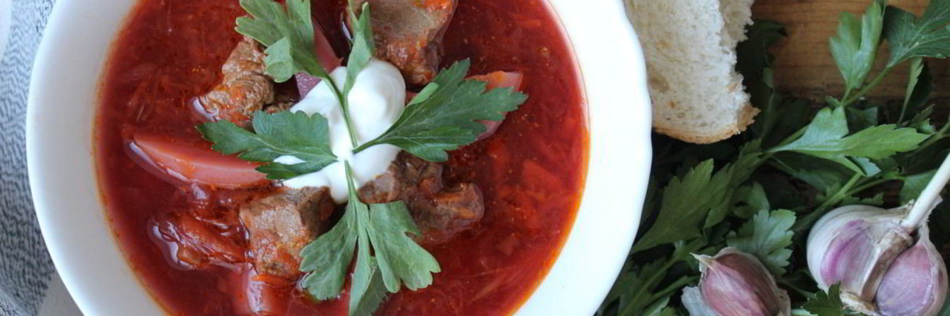 Борщ со свининой и говядиной