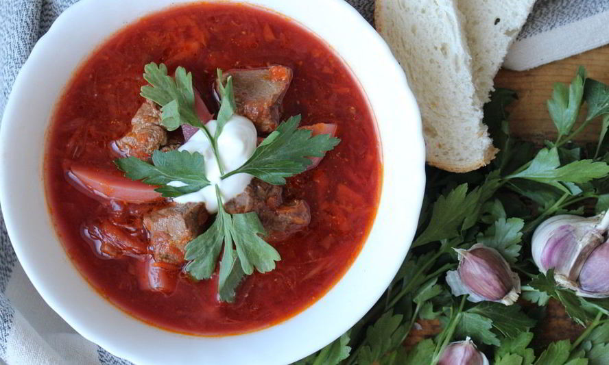 Рецепт борща со свининой и говядиной