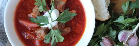 борщ со свининой и говядиной