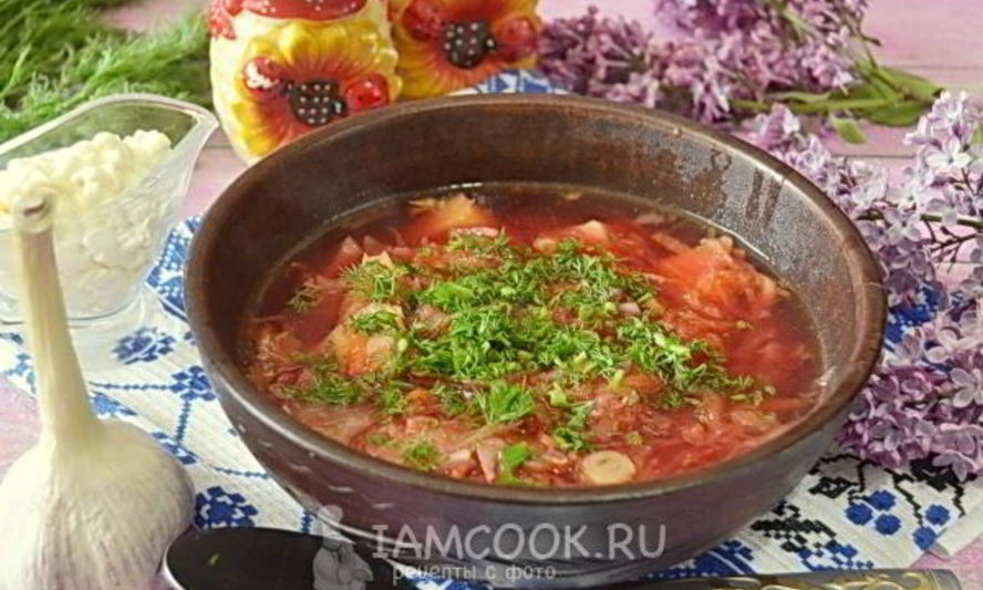 Рецепт борща со свининой в мультиварке