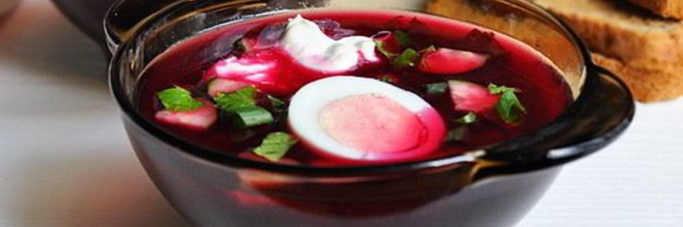 Холодный борщ со щавелем