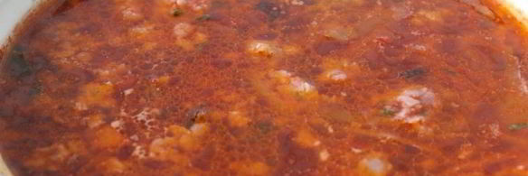 красный борщ с молотым салом