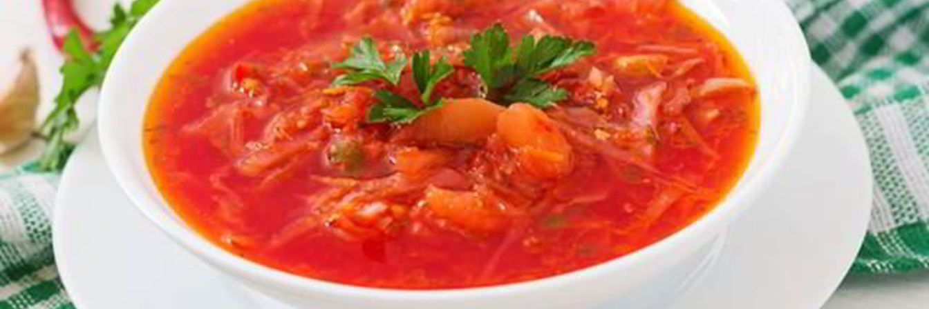 Пикантный постный борщ