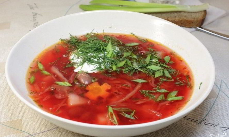 Рецепт постного борща с фасолью