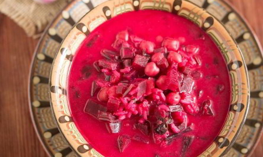 Рецепт постного борща с нутом и грибами