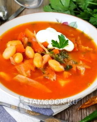 Постный борщ в мультиварке