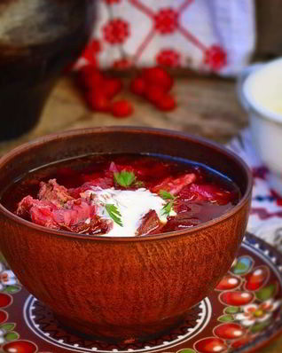 Украинский борщ со свеклой