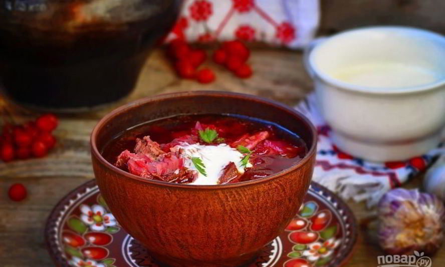 Рецепт украинского борща со свеклой