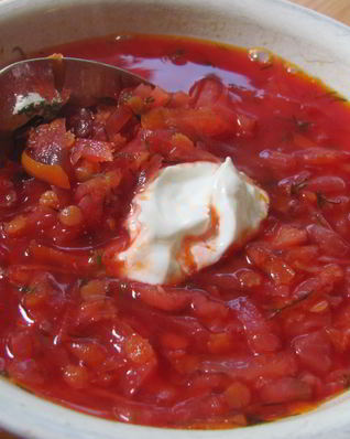 Вегетарианский борщ с чечевицей