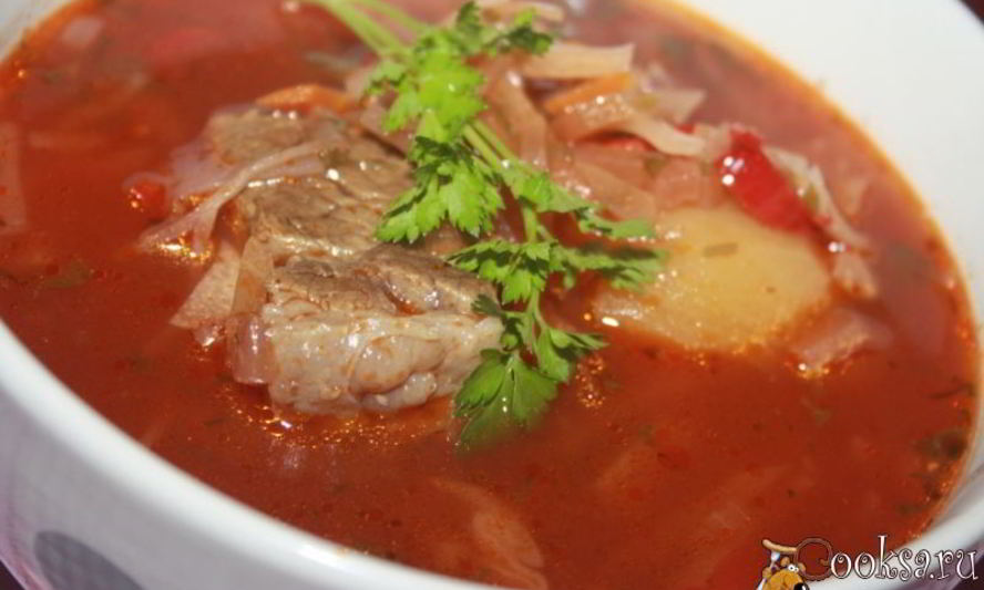 Рецепт вкуснейшего борща с мраморной говядиной