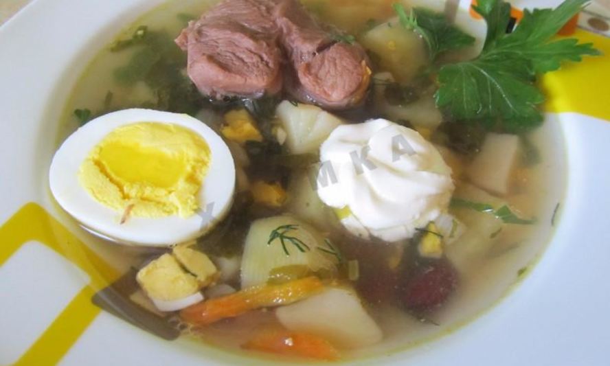 Рецепт зеленого борща с крапивой, щавелем и яйцом