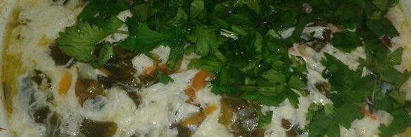 зеленый борщ с сомом