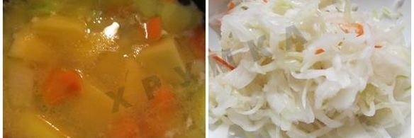 густой картофельный суп с квашеной капустой и беконом