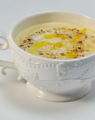 Картофельный крем-суп с льняным маслом