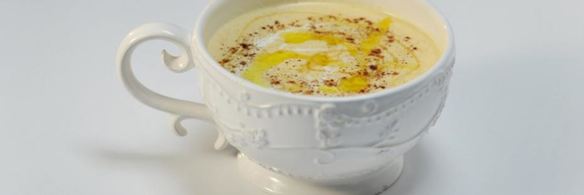 картофельный крем-суп с льняным маслом