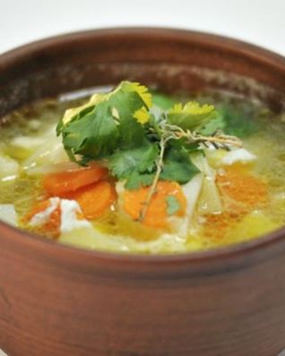Картофельный суп с фигурными овощами
