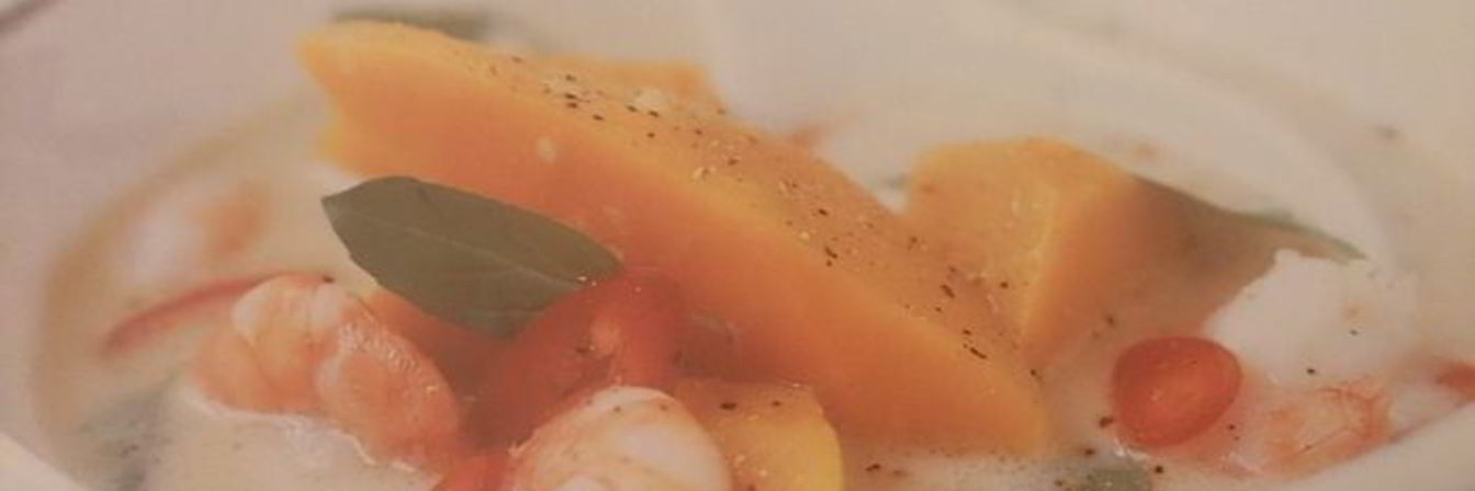 Кокосовый суп с Тыквой и креветками