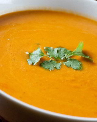 Крем-суп из тыквы с муссом из зеленого горошка