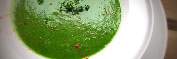 крем-суп с картофелем и шпинатом