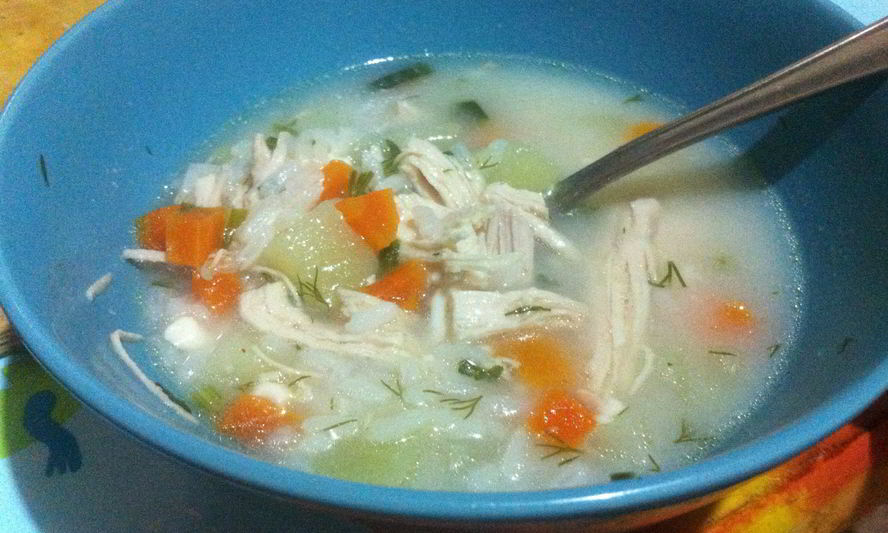 Рецепт куриного супа с диким рисом и плавленым сыром